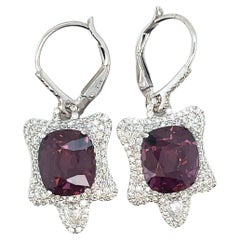 18k White Gold Spinel Earrings with Diamonds