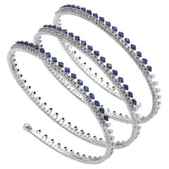Bracciale a spirale in oro bianco 18 ct. con zaffiri e diamanti