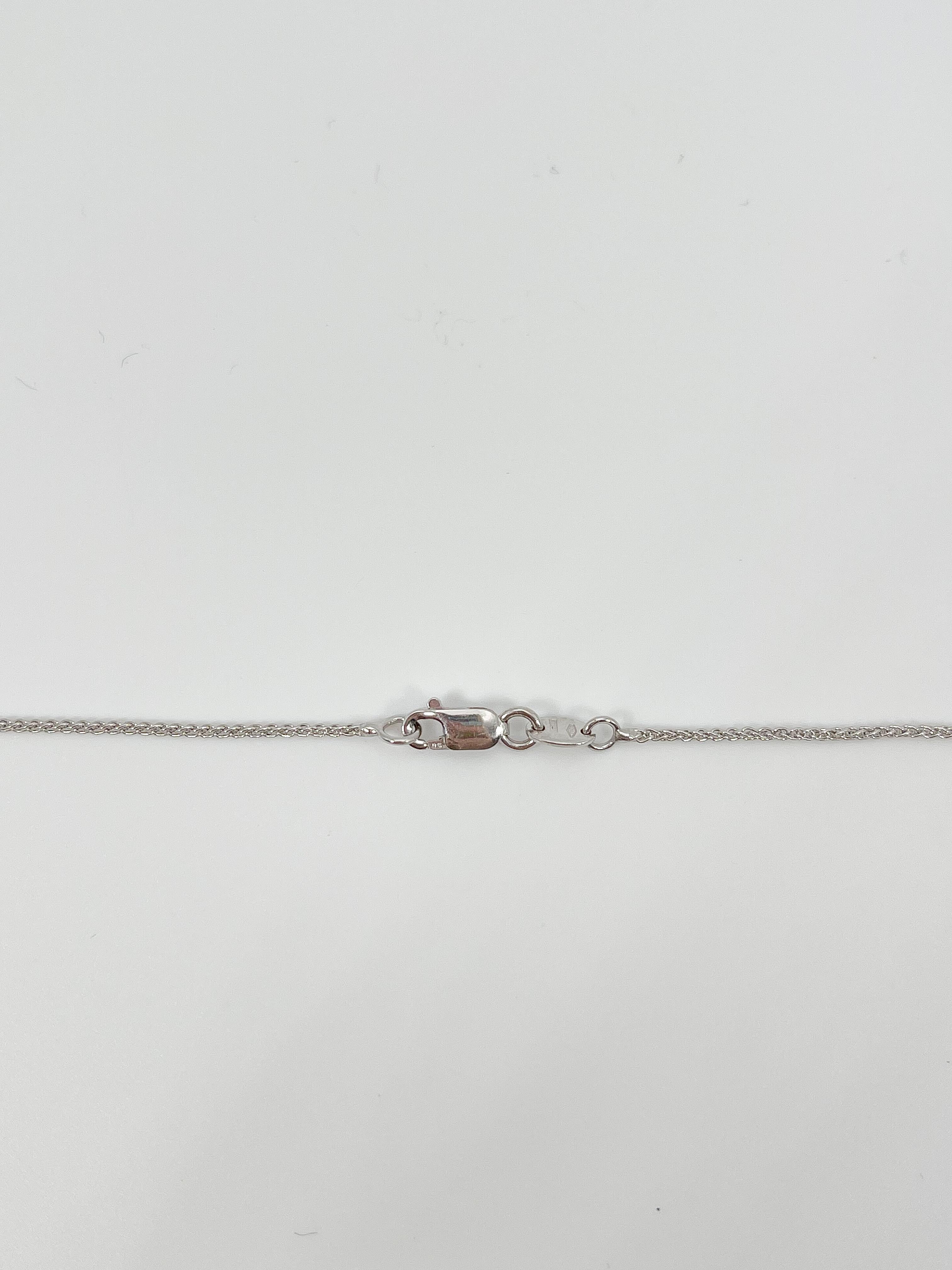 Women's 18K White Gold Square .33 CTW Diamond Pendant Necklace For Sale