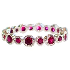 18k White Gold Stackable Eternity Band with 0.74 carats of Ruby