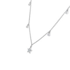 18 Karat White Gold Star Station Diamond Necklace '1/5 Carat'