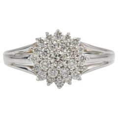 Bague en or blanc 18 carats à diamants en forme d'étoile - 25 diamants (0,45 ct)