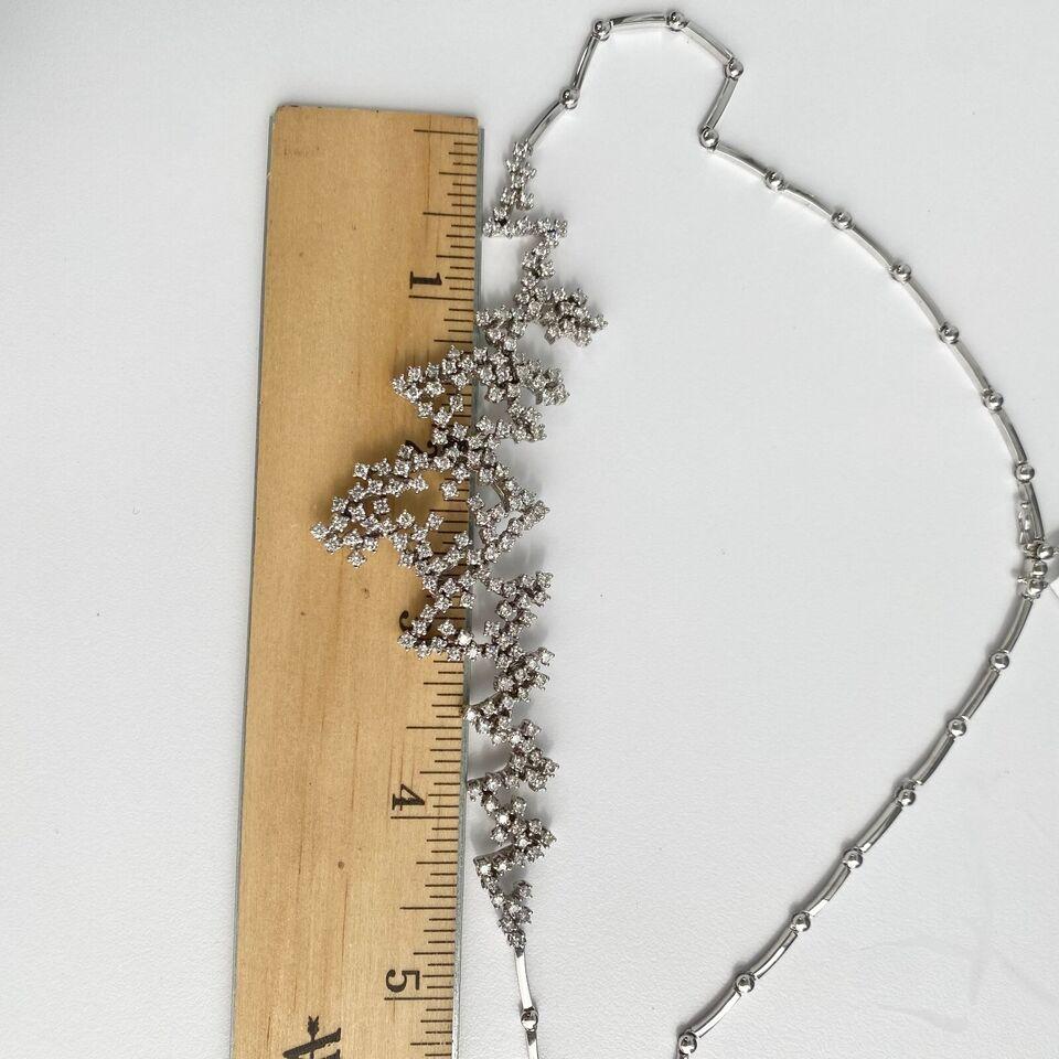 18K White Gold STARDUST Diamond Necklace Appox. 3.80 CTW 16