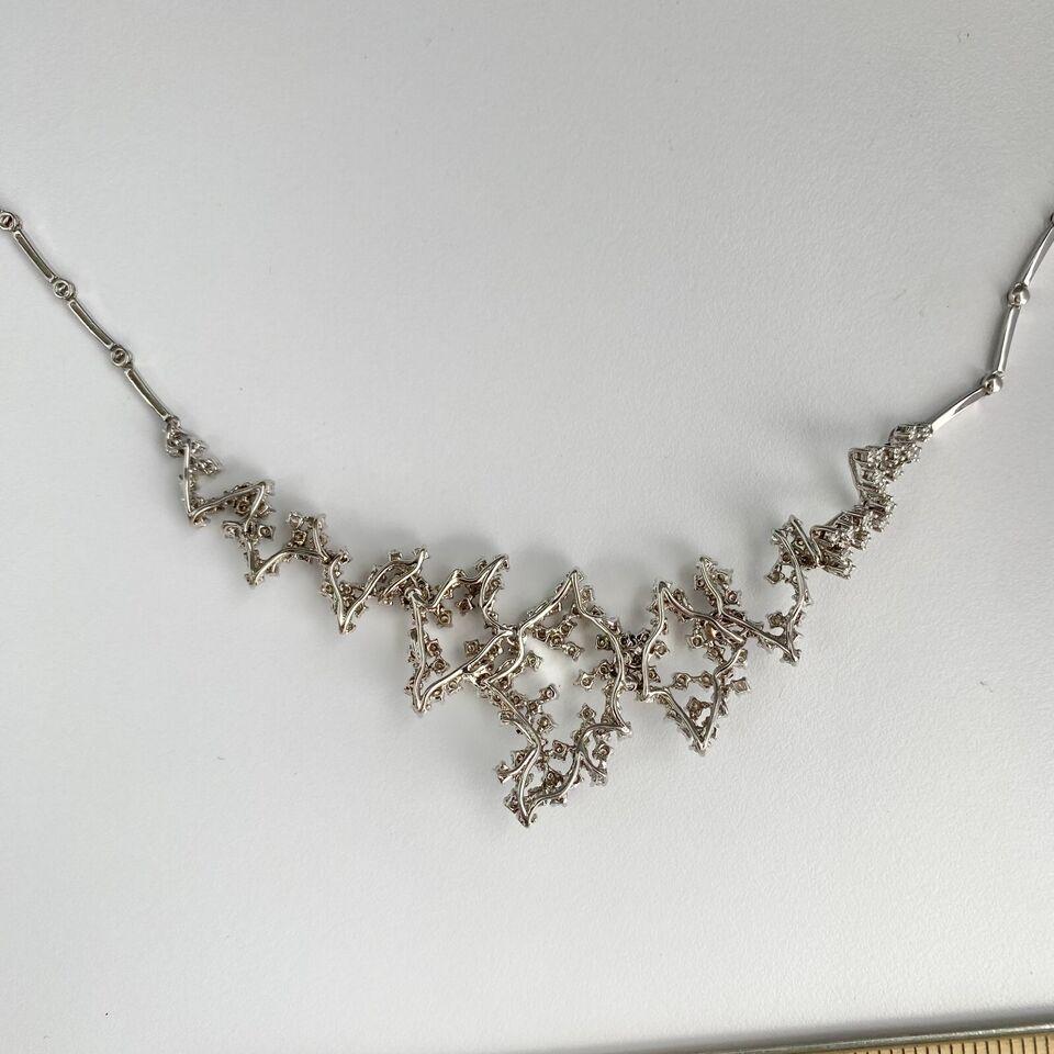 18K White Gold STARDUST Diamond Necklace Appox. 3.80 CTW 16