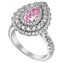 18K White Gold Statement Ring With 1 Carat Fancy Coloured Diamond