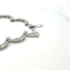 18K White Gold Station Necklace with 9.11 Carat Round G-SI Diamonds
