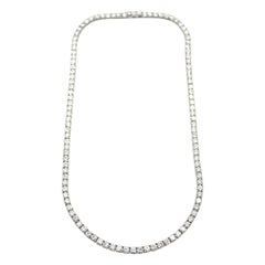 18k White Gold Straight Diamond Tennis Necklace 20.51cts