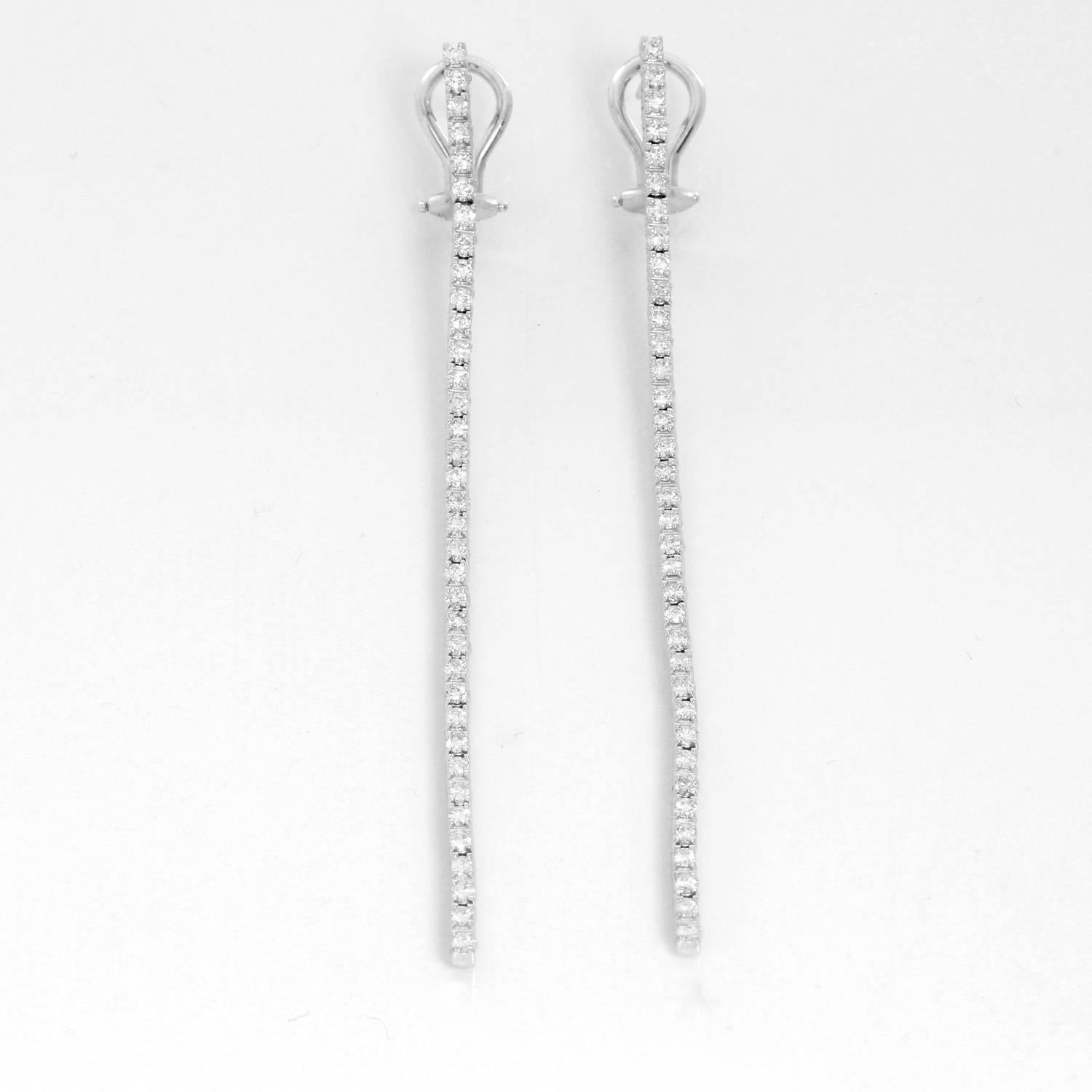 straight line diamond earrings
