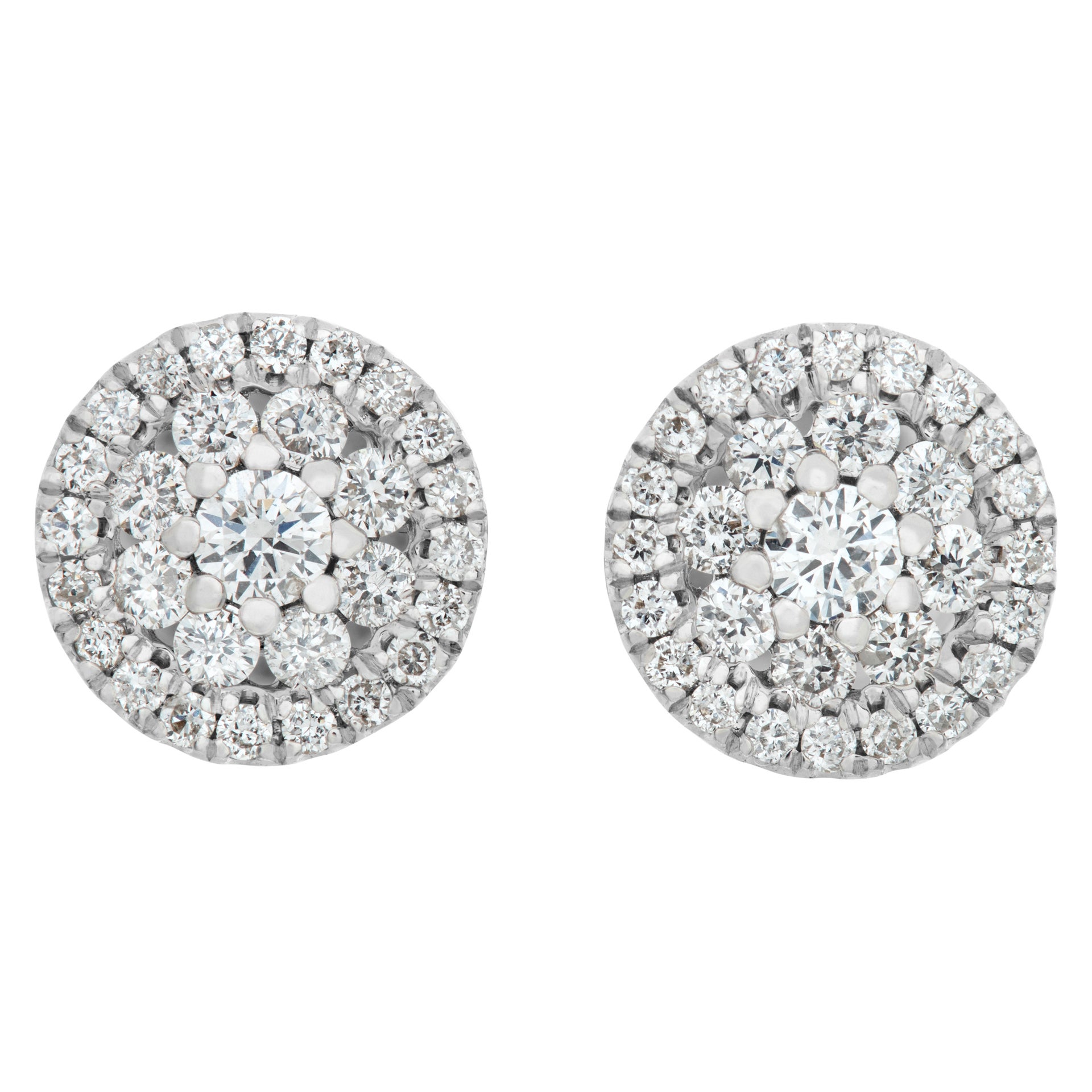 18k White Gold Stud Earrings For Sale at 1stDibs