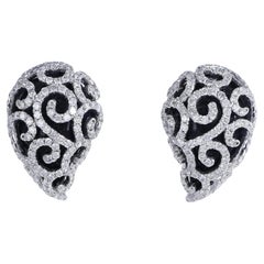 18K White Gold Stud Earrings with 1.89 Carats of Diamonds
