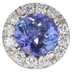 Orecchini a cerchio con tanzanite in oro bianco 18K