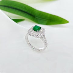18K White Gold SWAT Emerald & Diamond Ring