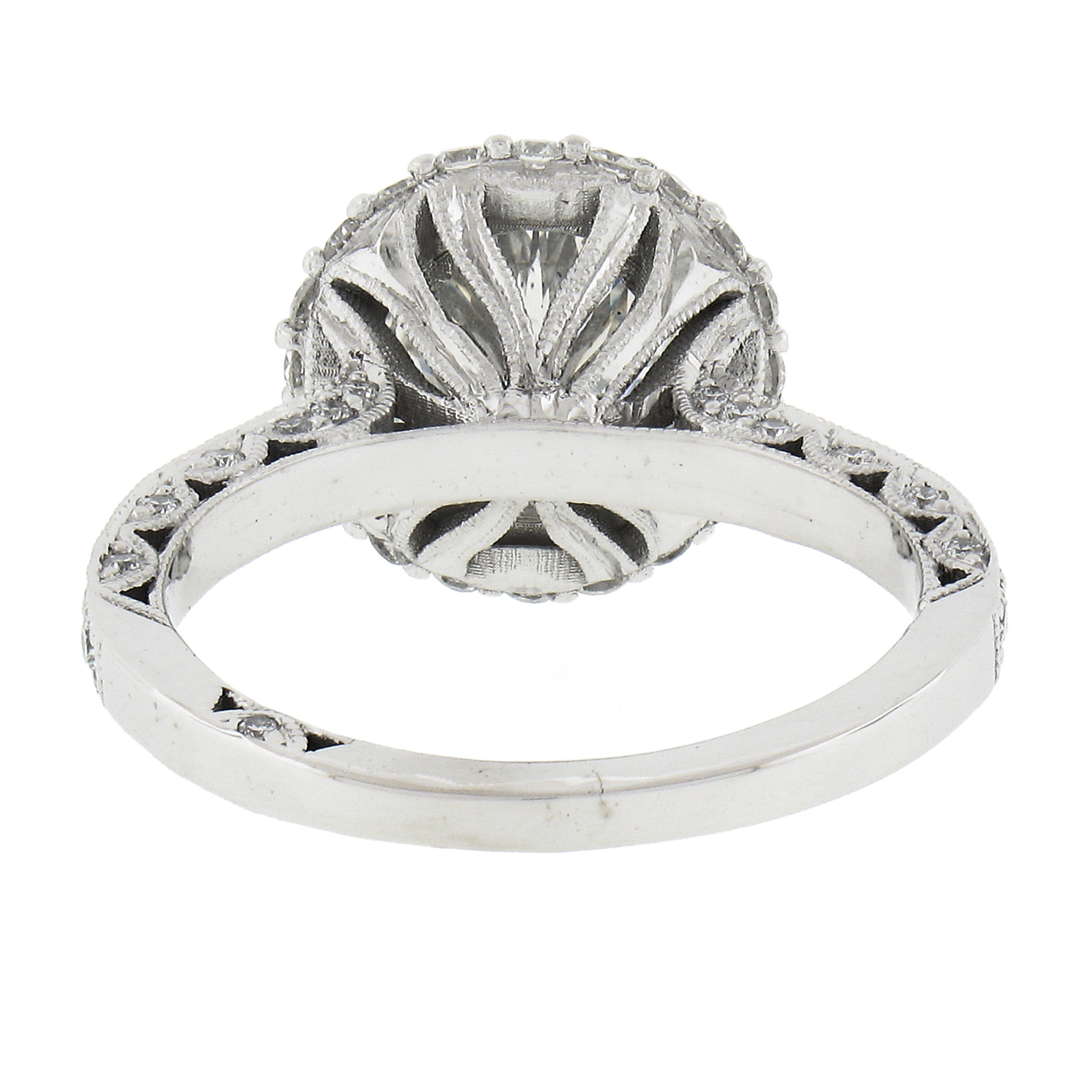 Women's 18k White Gold Tacori GIA Round Diamond 2.51ctw Engagement Ring Style HT 2522 RD For Sale