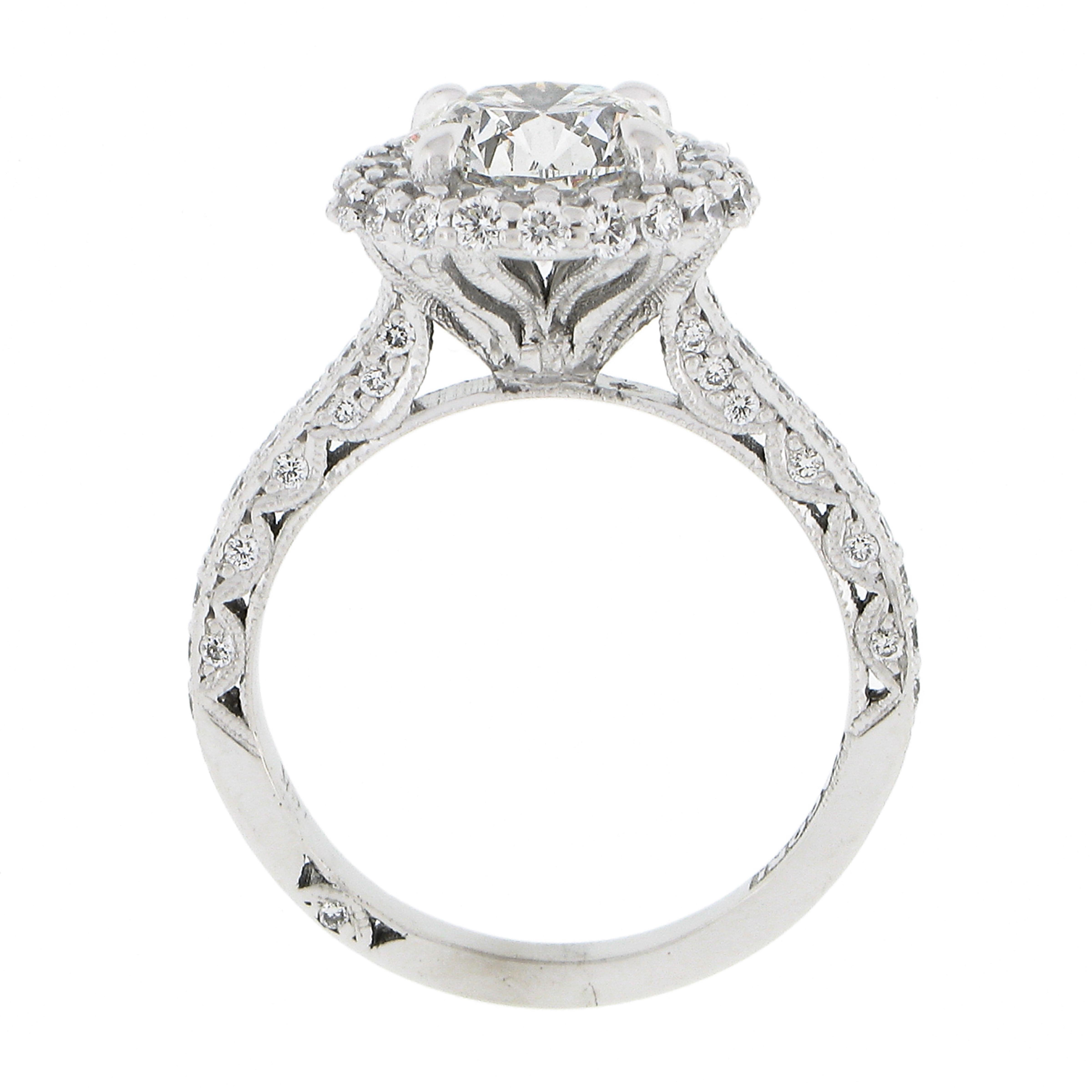 18k White Gold Tacori GIA Round Diamond 2.51ctw Engagement Ring Style HT 2522 RD For Sale 1