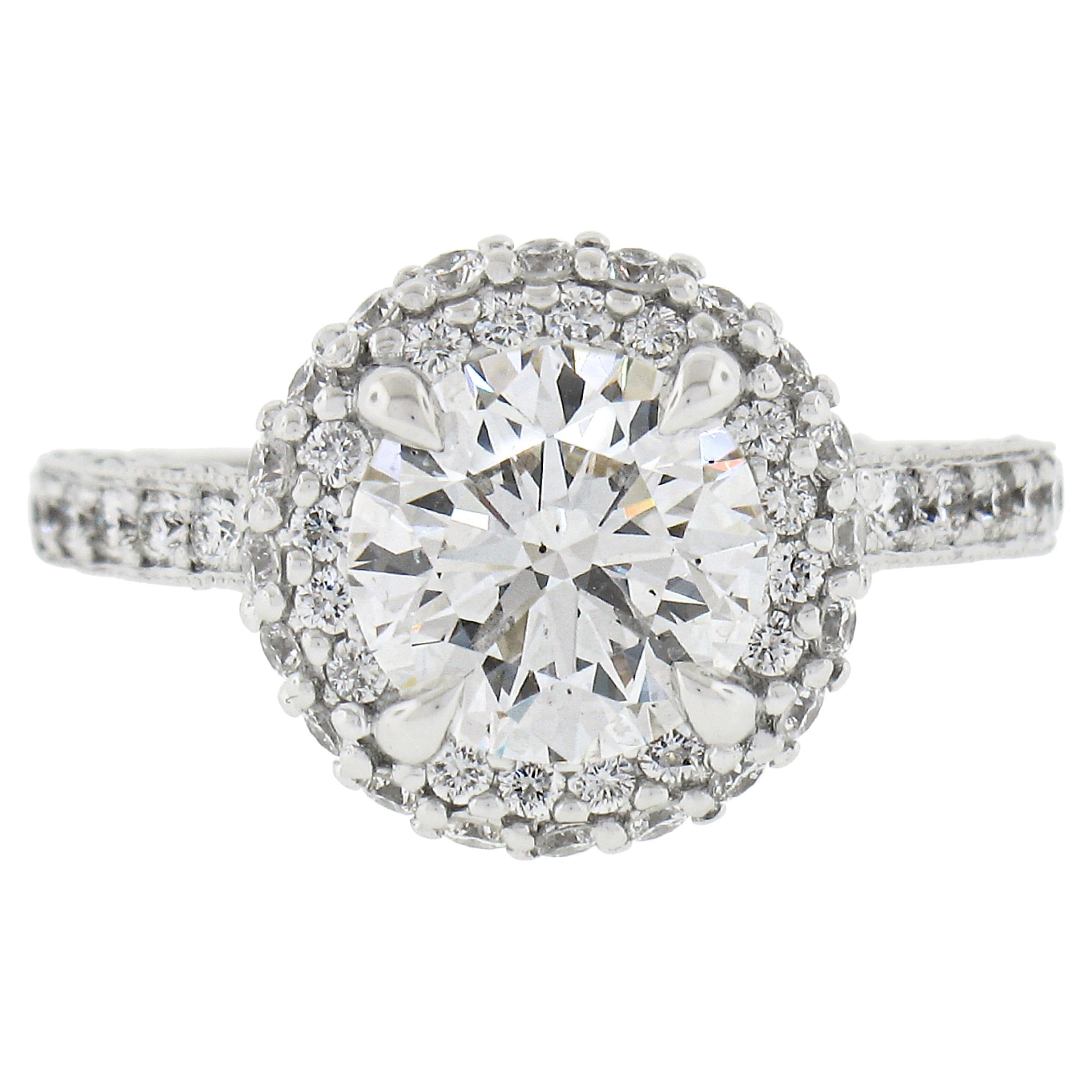 18k White Gold Tacori GIA Round Diamond 2.51ctw Engagement Ring Style HT 2522 RD For Sale