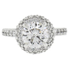 Vintage 18k White Gold Tacori GIA Round Diamond 2.51ctw Engagement Ring Style HT 2522 RD
