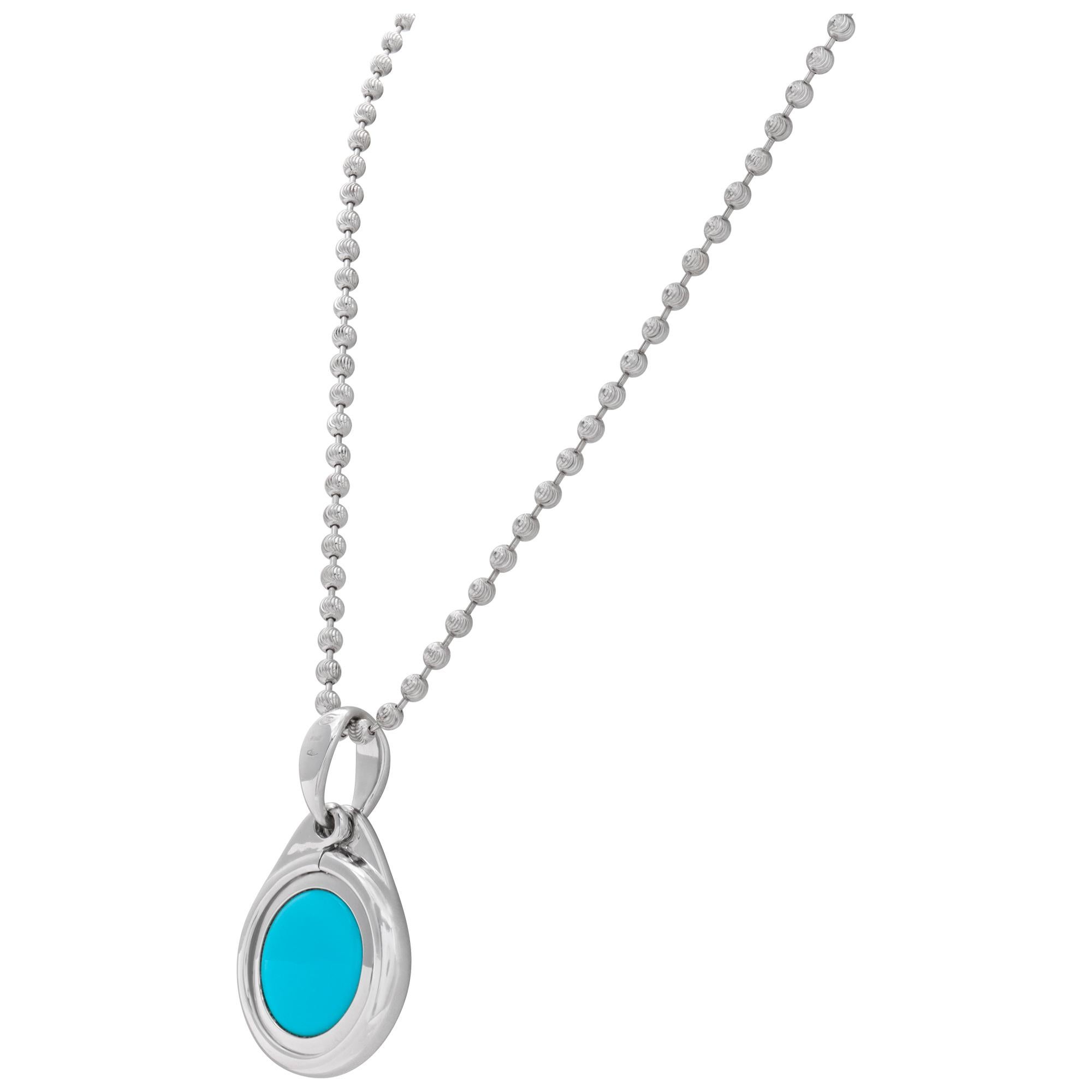 Collana Tamara Comolli in oro bianco 18 carati con turchese e diamanti in vendita 1