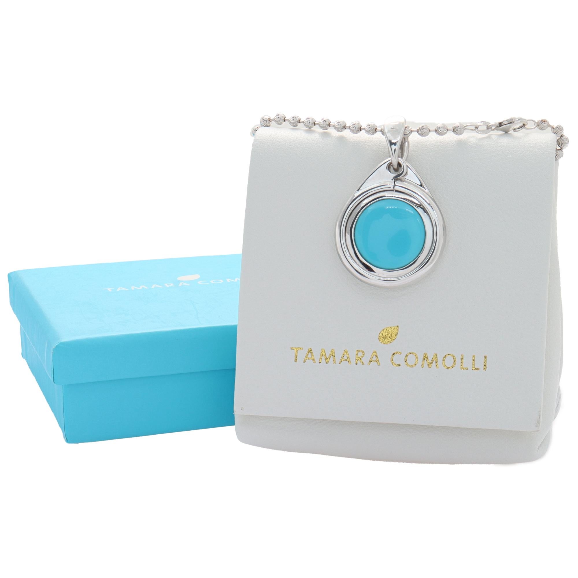 Collana Tamara Comolli in oro bianco 18 carati con turchese e diamanti in vendita 3