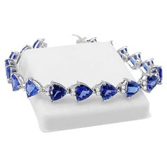 Bracelet en or blanc 18 carats avec tanzanite et diamants. Style n° BR8017