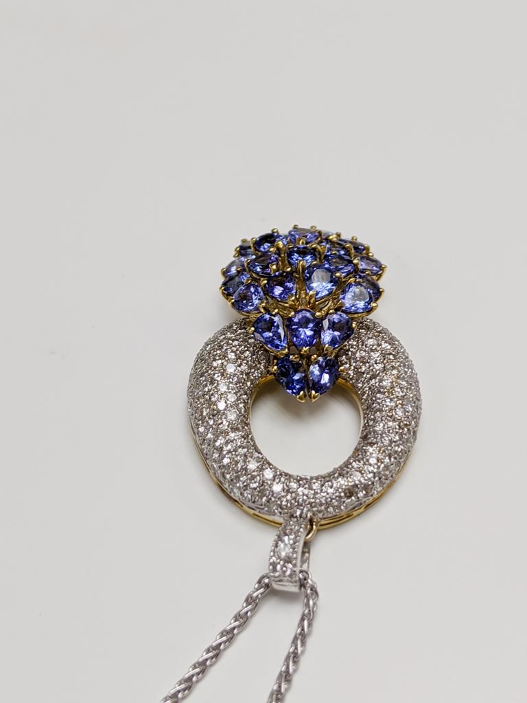 Beautiful pendant with tanzanite and diamond. Luxury design, high quality stones, and speaks for itself.