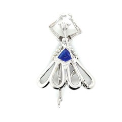 18k White Gold Tanzanite Ballerina Brooch