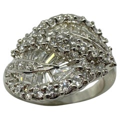 18K White Gold Tapered Baguette Cut Diamond Ring