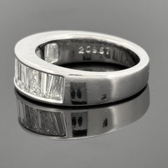 18K White Gold Tapered Baguette Diamond Channel-Set Band, 1.58ctw H/VS