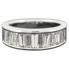 18K White Gold Tapered Baguette Diamond Channel-Set Band, 1.58ctw H/VS