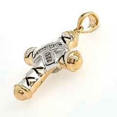 18k White Gold Tapered Baguette Diamond Cross Pendant