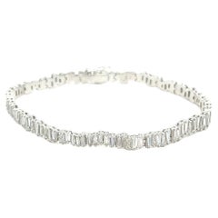 18k White Gold Tapered Baguette Line Bracelet G-H VS1-VS2 8.07ctw