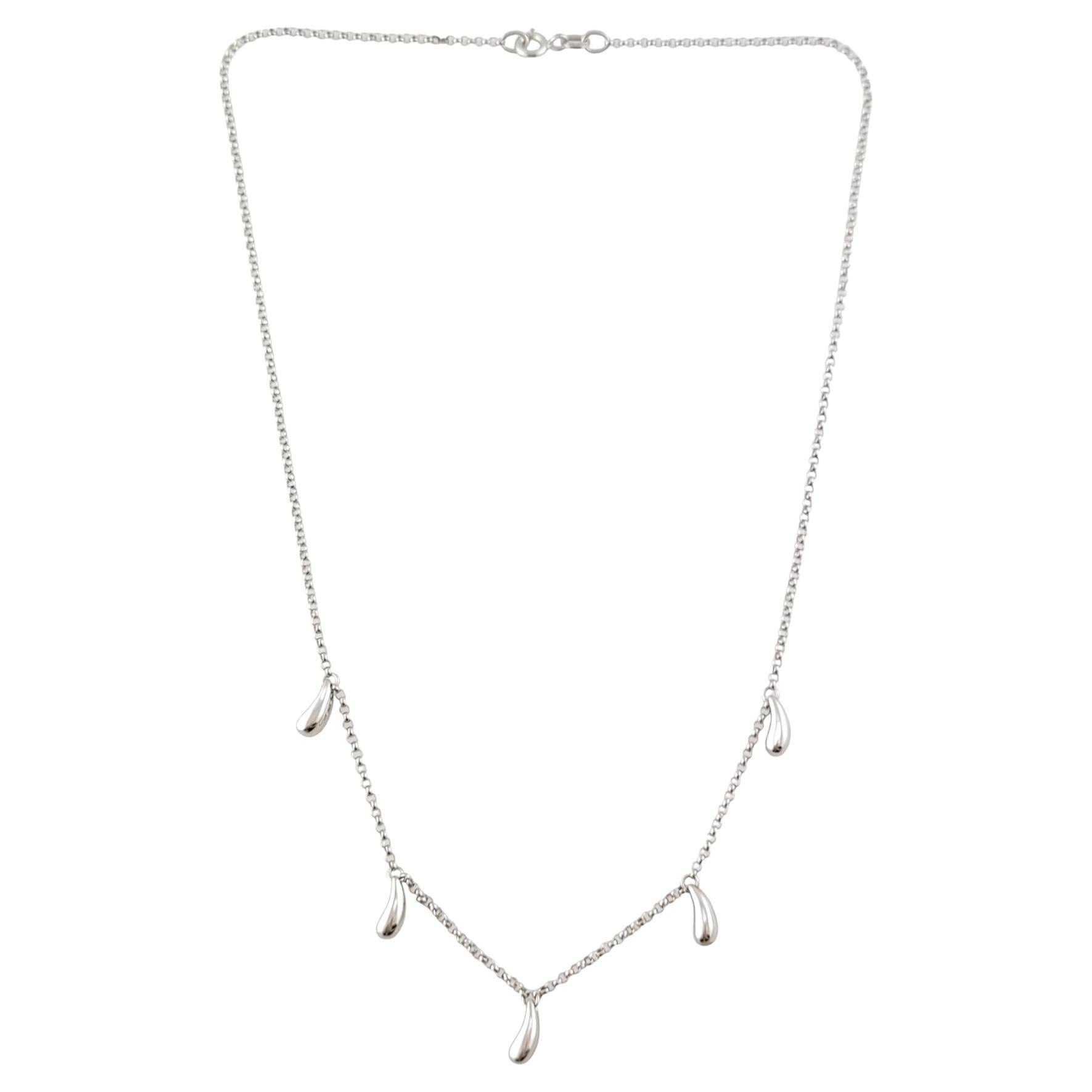 18K White Gold Teardrops Necklace #18200