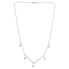 18K White Gold Teardrops Necklace #18200