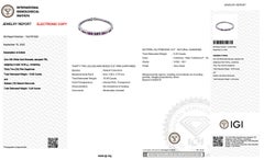 18K White Gold Tennis Bracelet, 16 Princess Cut Diamonds & 32 Pink Sapphires, 7"