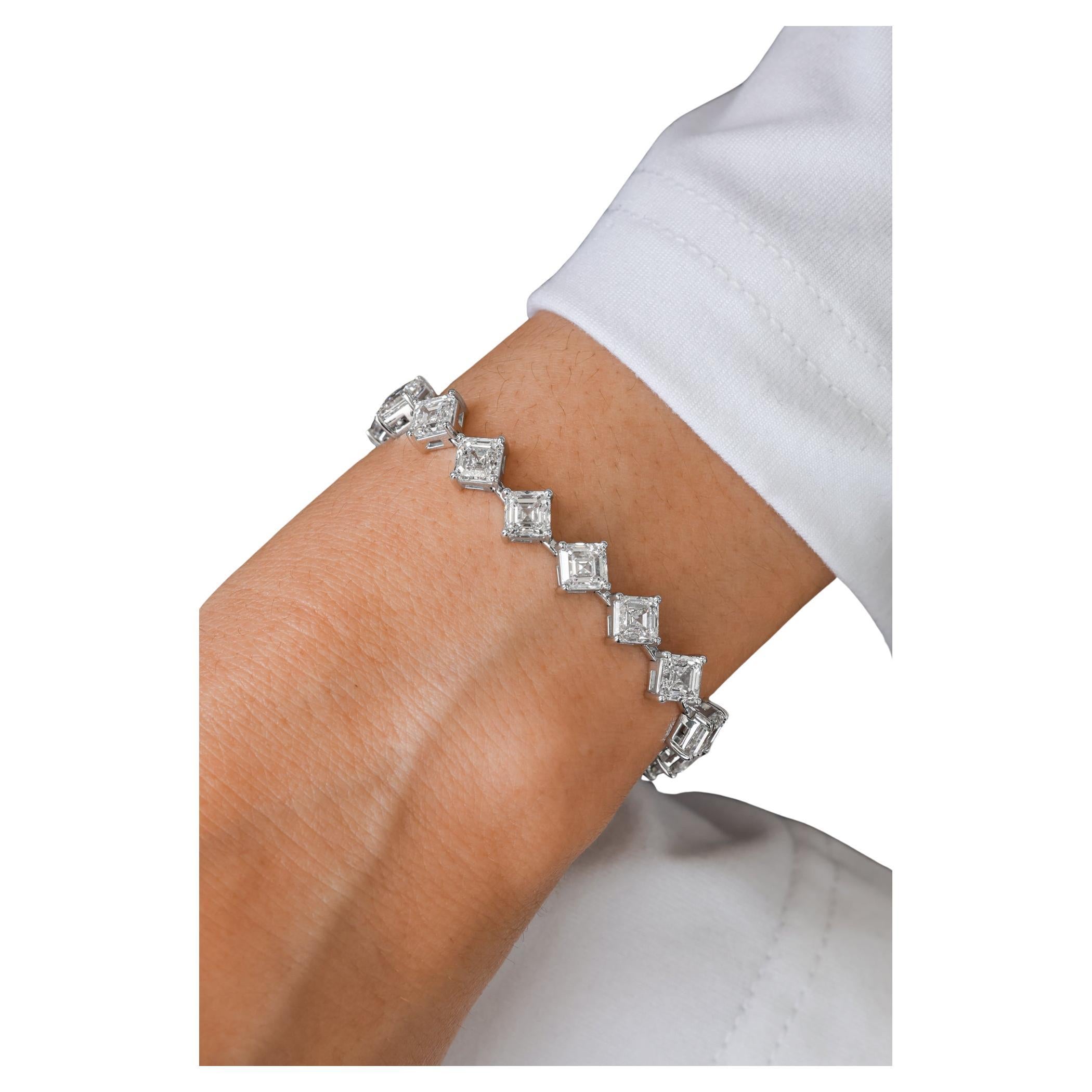 Tennisarmband aus 18 Karat Weißgold (Alle GIA-Steine)