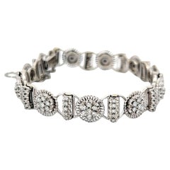 18K White Gold Tennis Bracelet with 2.5 Carat Round G-SI1 Diamonds