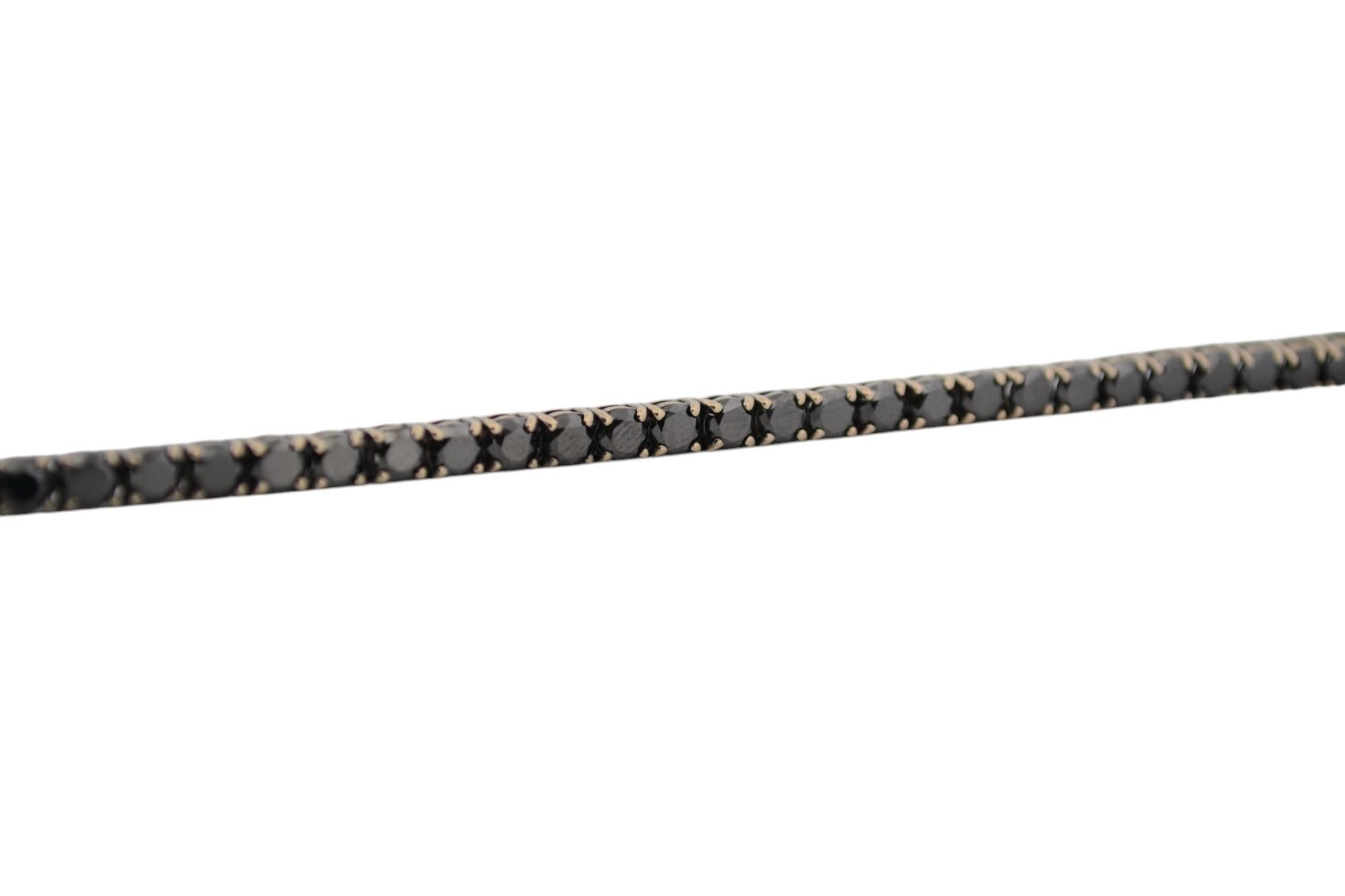 Pulsera de tenis de oro blanco de 18 quilates con diamantes negros naturales_118381 en venta 1