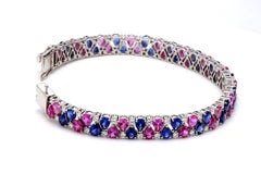 Brij Nivesh 18K White Gold Bracelet with Sapphires and Diamonds