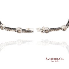 18K White Gold Tennis Bracelet with Natural Champagne Diamonds