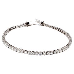 Bracelet de tennis en or blanc 18K avec diamant naturel totalisant 4.39 cts