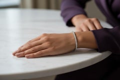 Pulsera de tenis de oro blanco de 18 quilates con diamante natural total de 4,72 cts