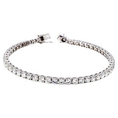Bracelet de tennis en or blanc 18K avec diamant naturel totatling 5.25 cts
