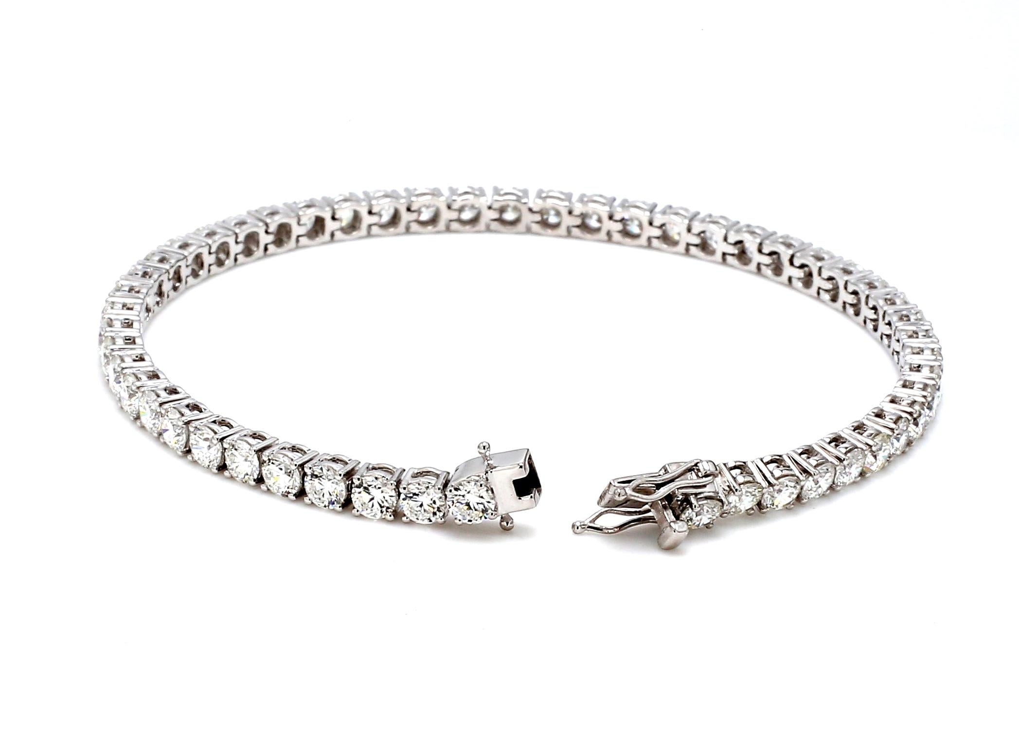 De las mujeres Pulsera Tenis Oro Blanco 18K con Diamante Natural totatling 7.00 cts en venta