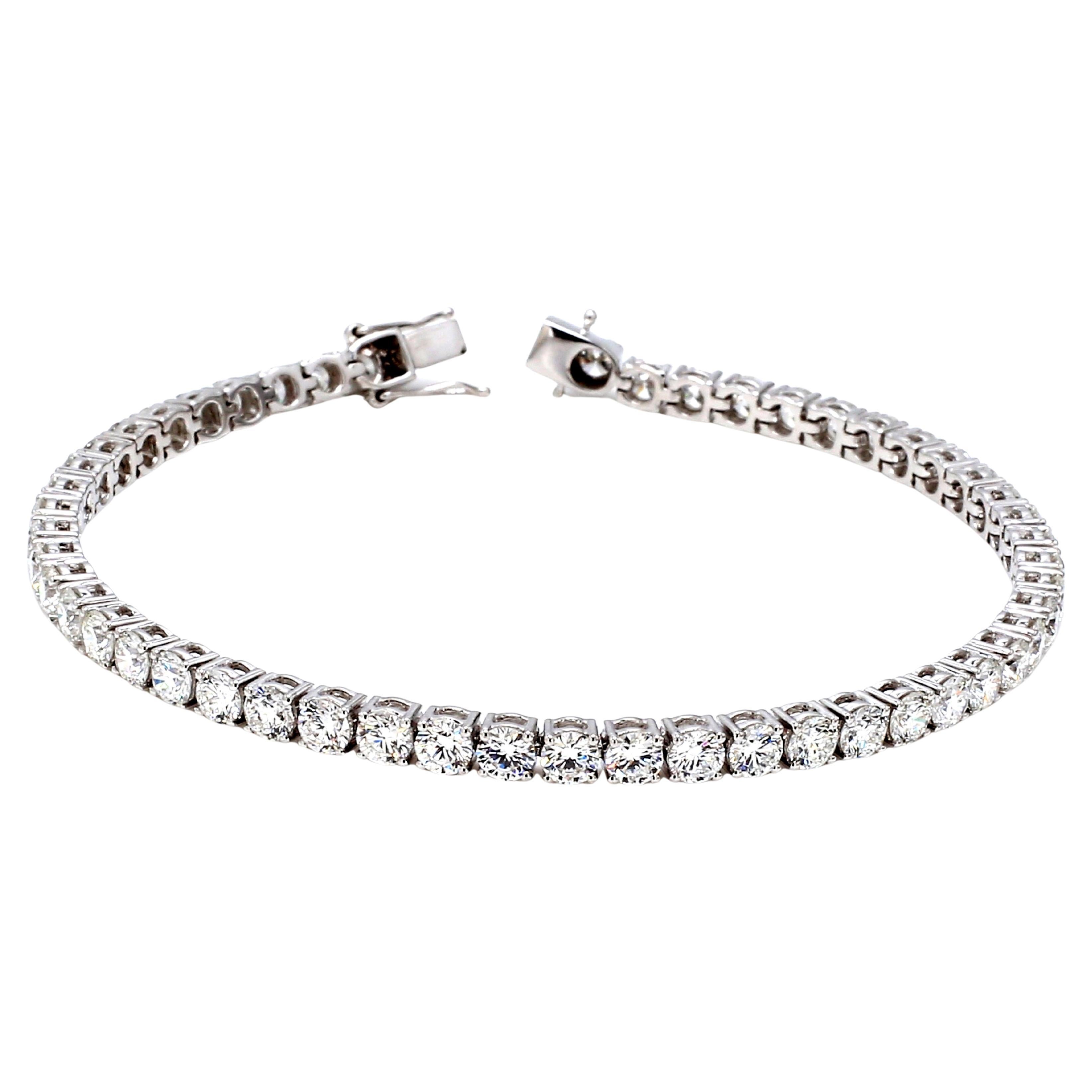 Pulsera Tenis Oro Blanco 18K con Diamante Natural totatling 7.00 cts