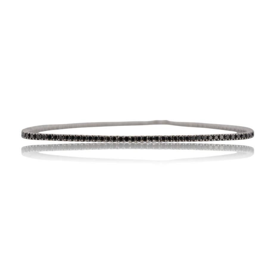 Taille brillant Bracelet tennis en or blanc 18 carats avec diamants naturels en vente