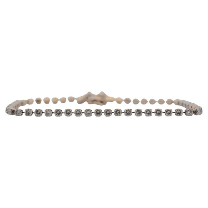 Bracciale tennis in oro bianco 18 carati con diamanti naturali
