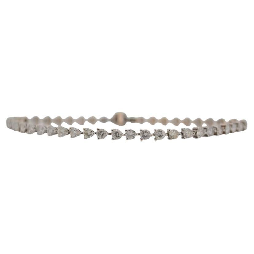 Bracciale tennis in oro bianco 18 carati con diamanti naturali