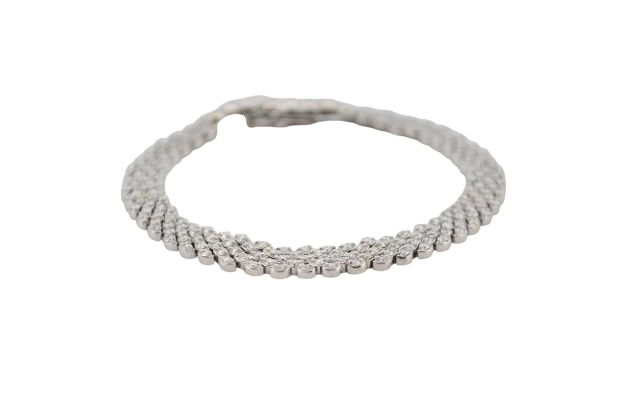 Bracciale tennis in oro bianco 18K con diamanti naturali_127477 in vendita
