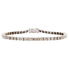 Square Setting Diamond Tennis Bracelet 18K White Gold Diamond for Her ...