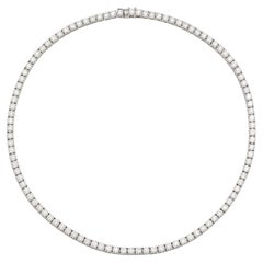 18 Karat Weißgold Tennis-Halskette Tw. 19,83 Karat