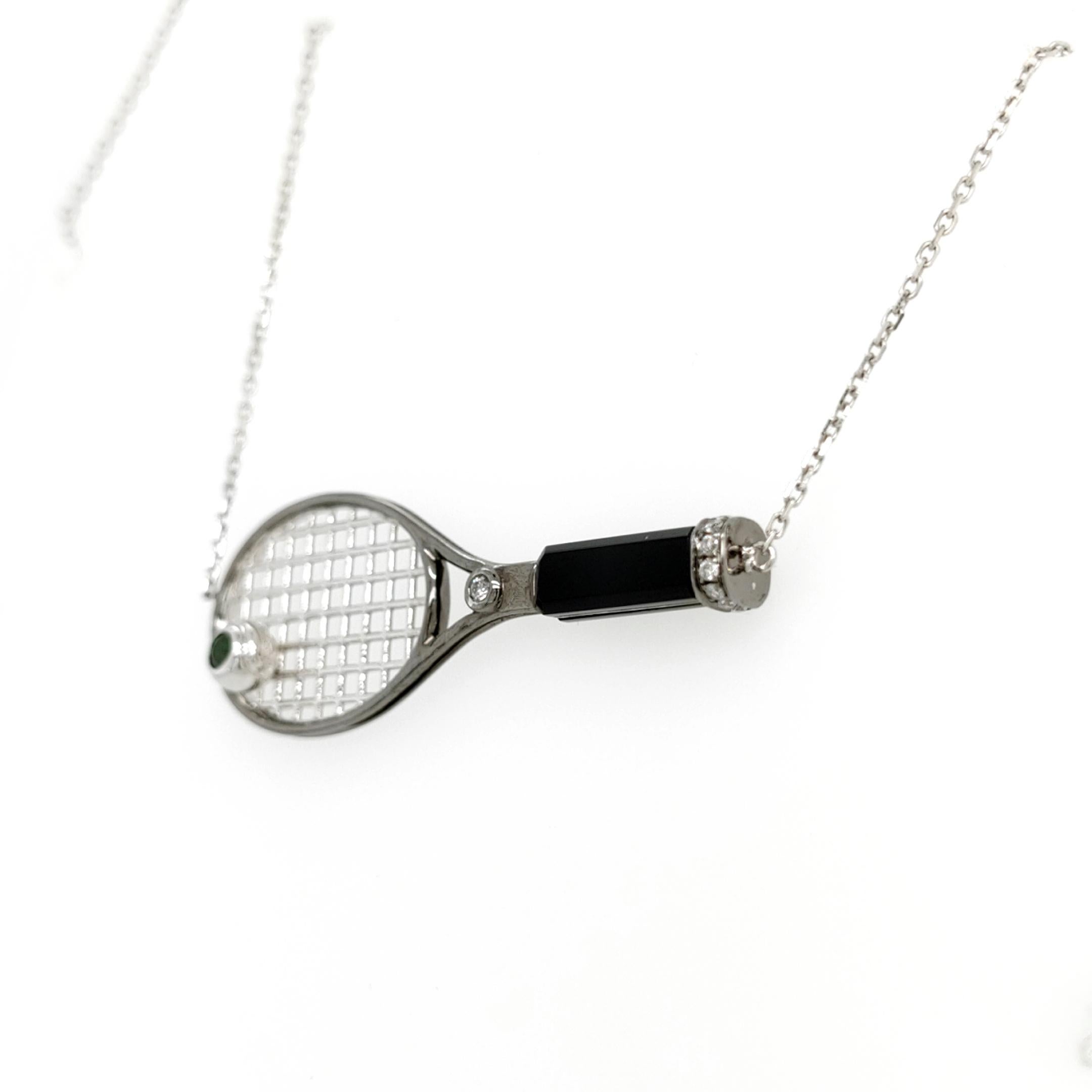 tennis racquet necklace diamond